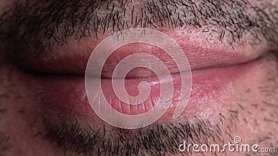 Unshaven Adult Male Smiling Lips Macro Close Up Footage. Unshaven Adult Male Smiling Lips Macro Close Up Footage, 1920x1080 full HD stock video Unshaven Adult Male Smiling Lips Macro Close Up Footage. Unshaven Adult Male Smiling Lips Macro Close Up Footage, 1920x1080 full HD stock video