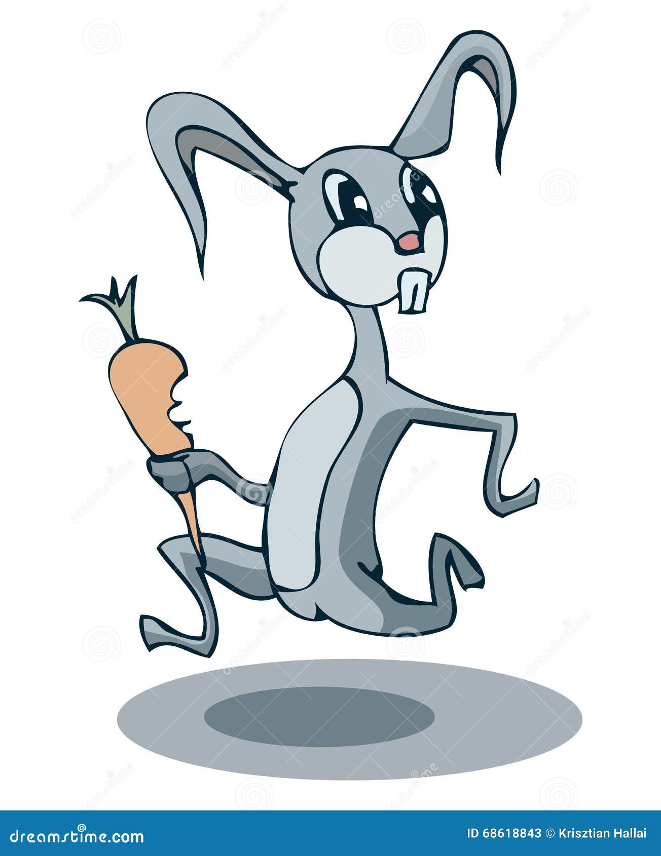 Зайчик бежит с морковкой