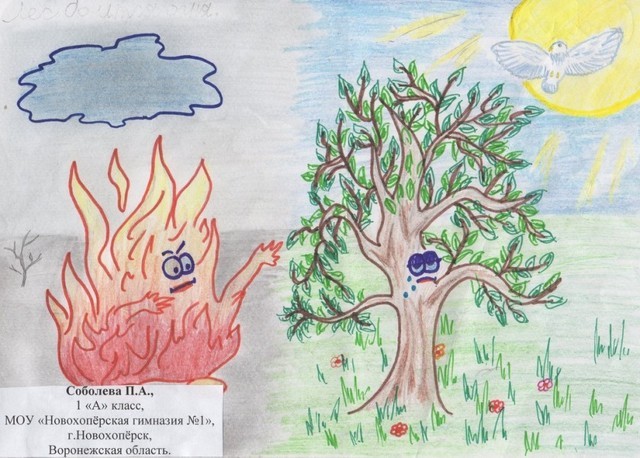 Как нарисовать рисунок на тему пожарной безопасности в школу   идеи картинок (6)