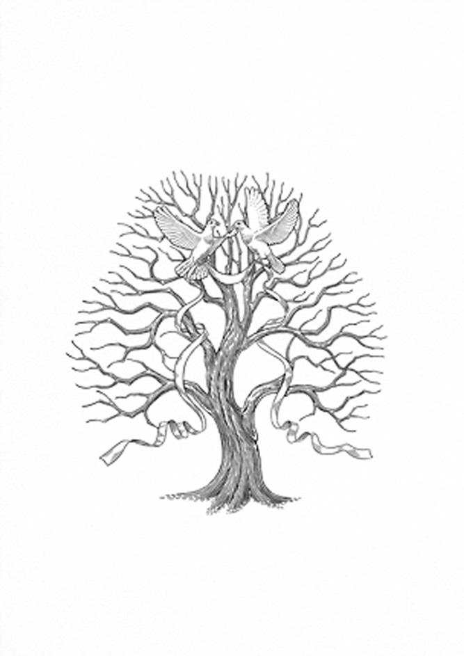 Контур дерева рисунок 004
