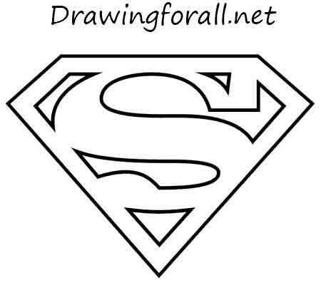 как нарисовать эмблему супермена. Шаг 5
