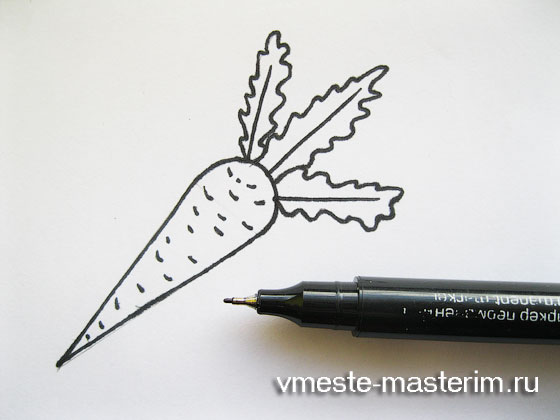 Как нарисовать морковь карандашом поэтапно