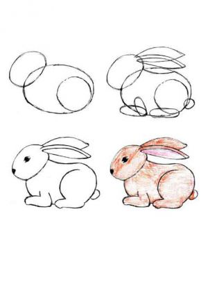 1 рисунок зайца для детей