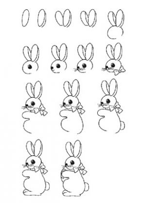 2 рисунок зайца для детей