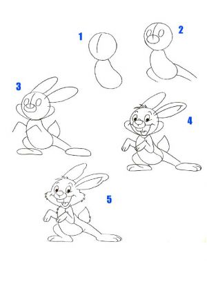 5 рисунок зайца для детей