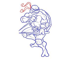 Как нарисовать черепашку-ниндзя 10