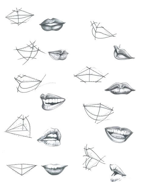Рисунки губ для срисовки-4