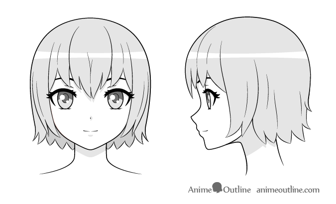 Anime girl face drawing