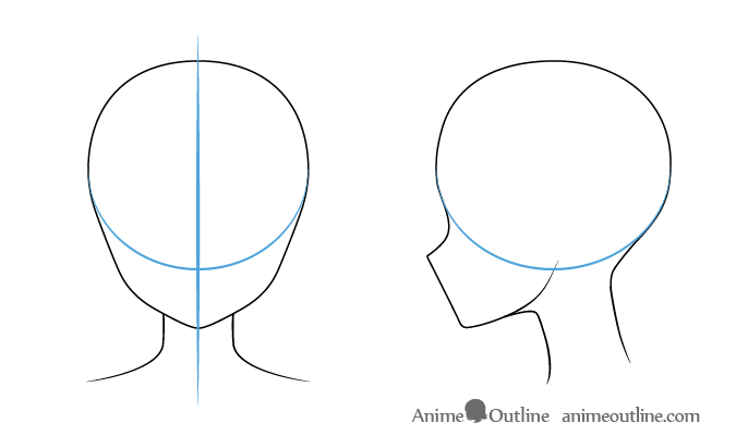 Anime girl head drawing