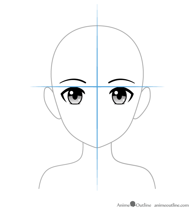 Positioning anime eyes on head