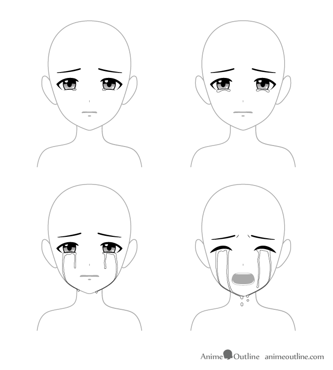 4 ways to draw crying anime eyes