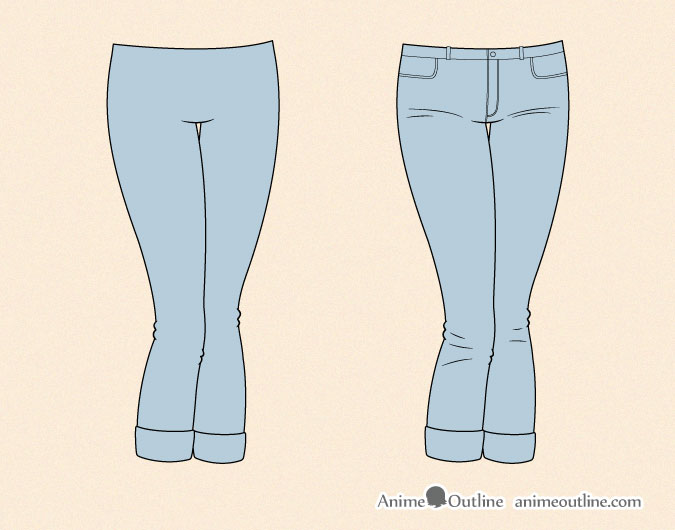 Drawing anime tight jeans