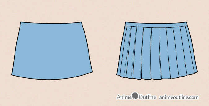 Drawing anime skirt