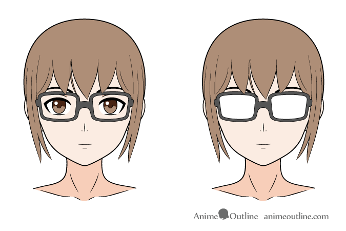 Anime glasses reflection