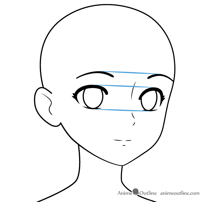 Drawing anime girl facial features three quarter view