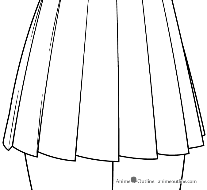 Anime girl school skirt folds