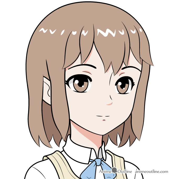 Anime school girl face
