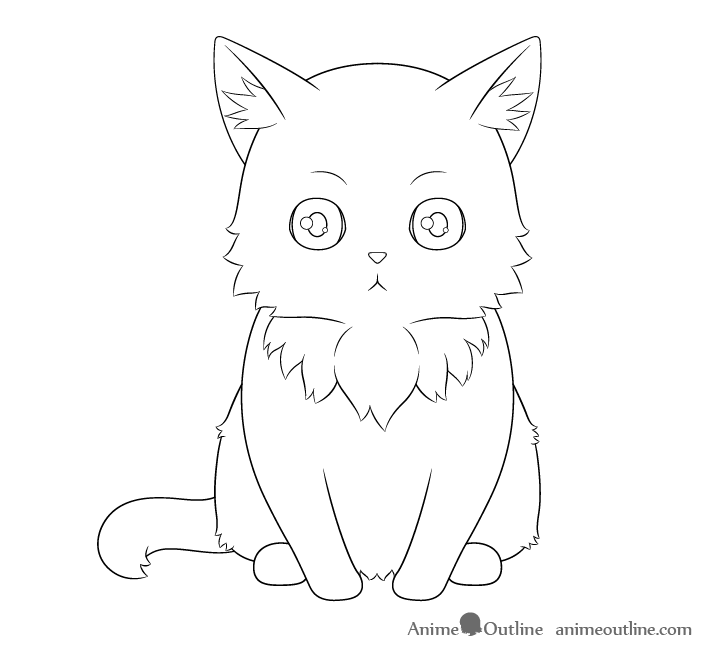 Anime cat fur drawing