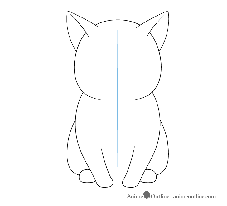 Anime cat legs, tail and ears drawing