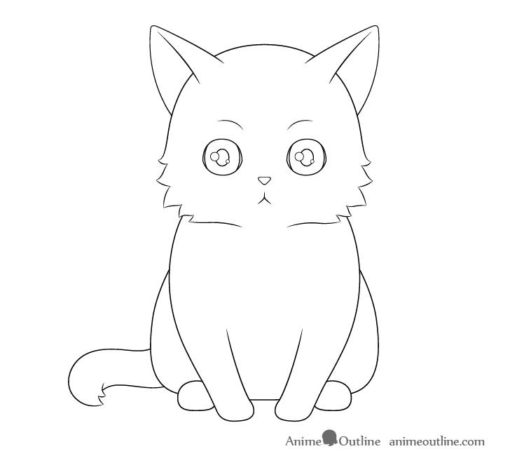 Anime cat face drawing