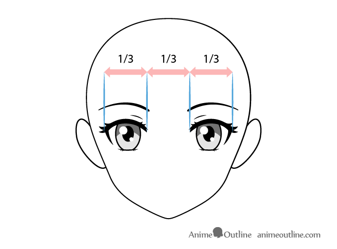 Female anime eyes spacing