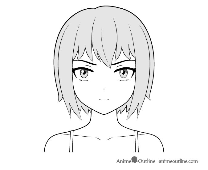 Anime delinquent girl face drawing
