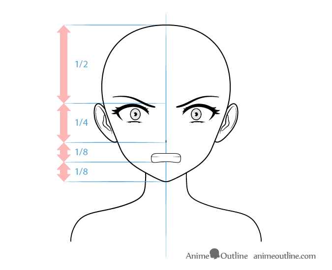 Anime villain female character angry face drawing