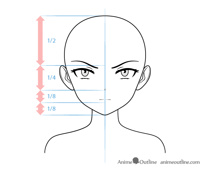 Anime villain female character face drawing