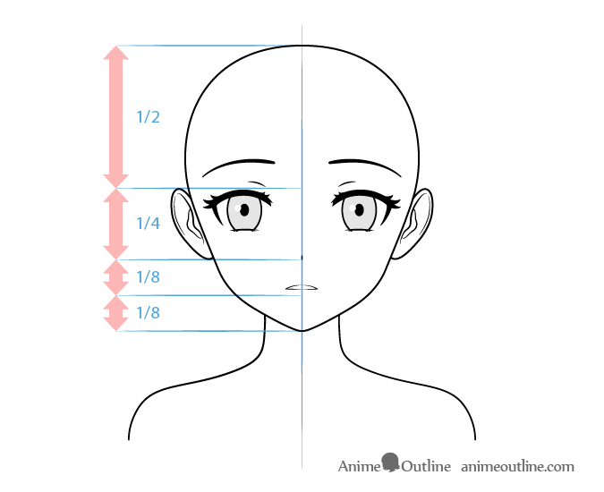 Anime yandere female character cold stare face drawing