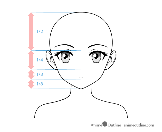 Anime yandere female character face drawing