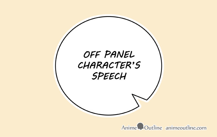 Manga off panel character speech bubble