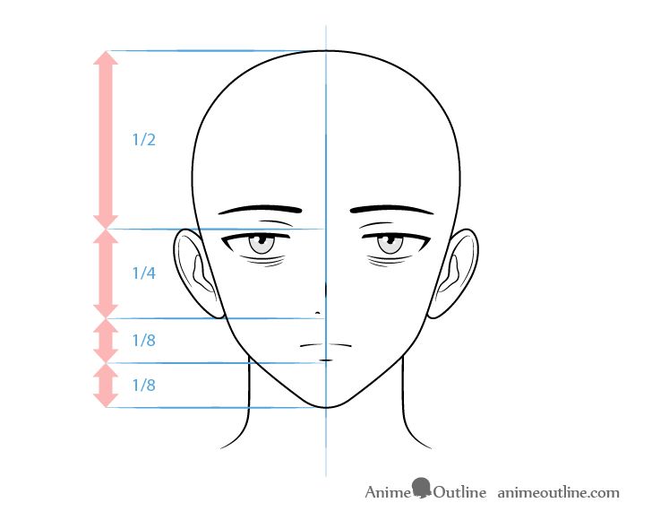 Anime loner male character face drawing