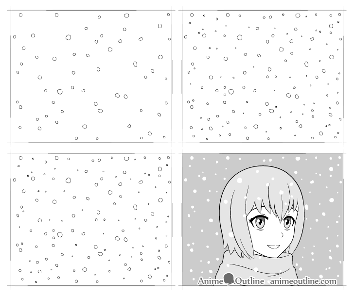 anime snow drawing step by step