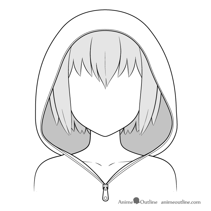 Anime hoodie drawing