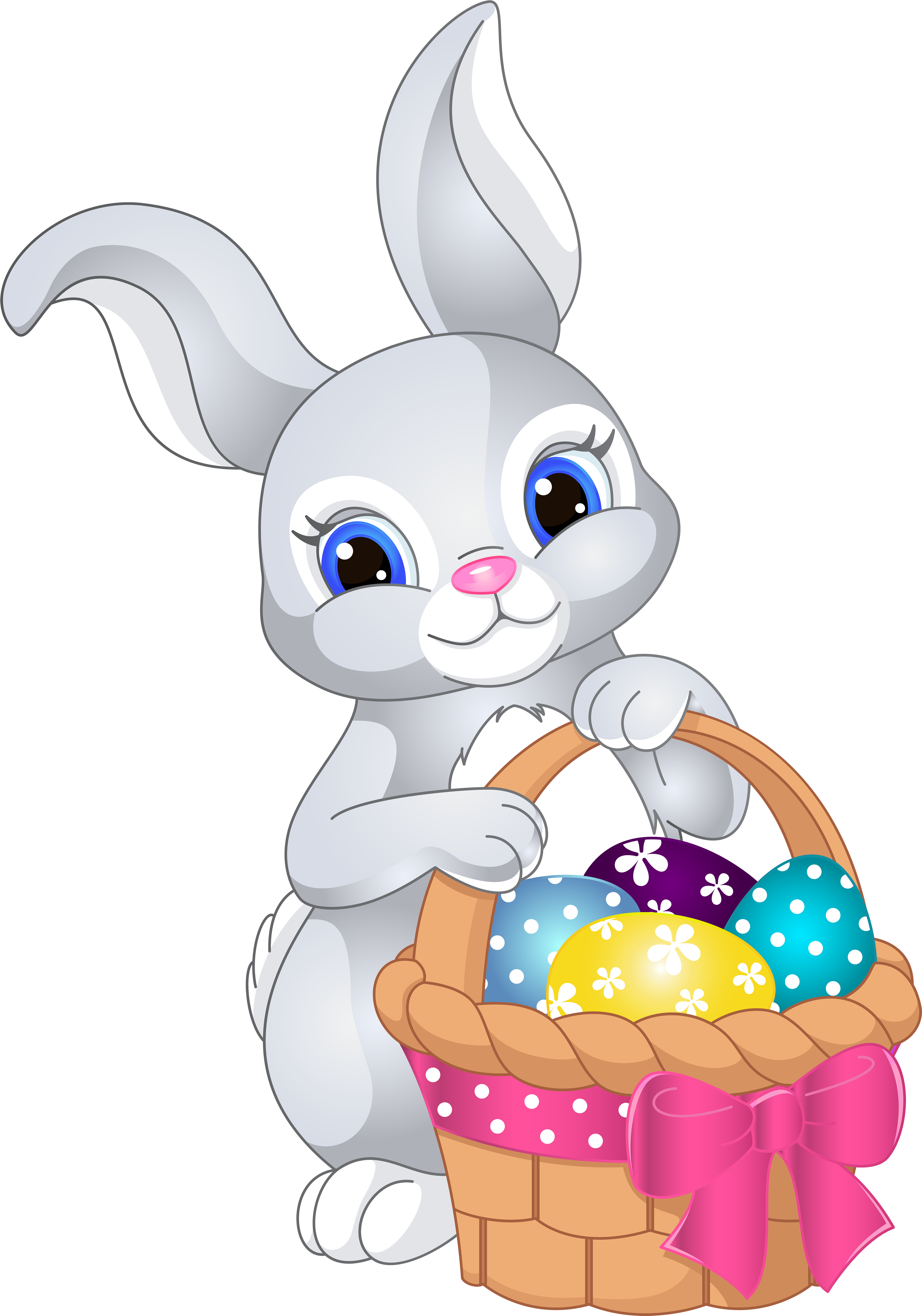 128 1288697 clipart of easter bunny cute white transparent png easter bunny with basket