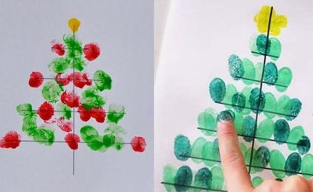 Рисование пальчиками и ладошками с детьми 1-3 лет – ёлочка