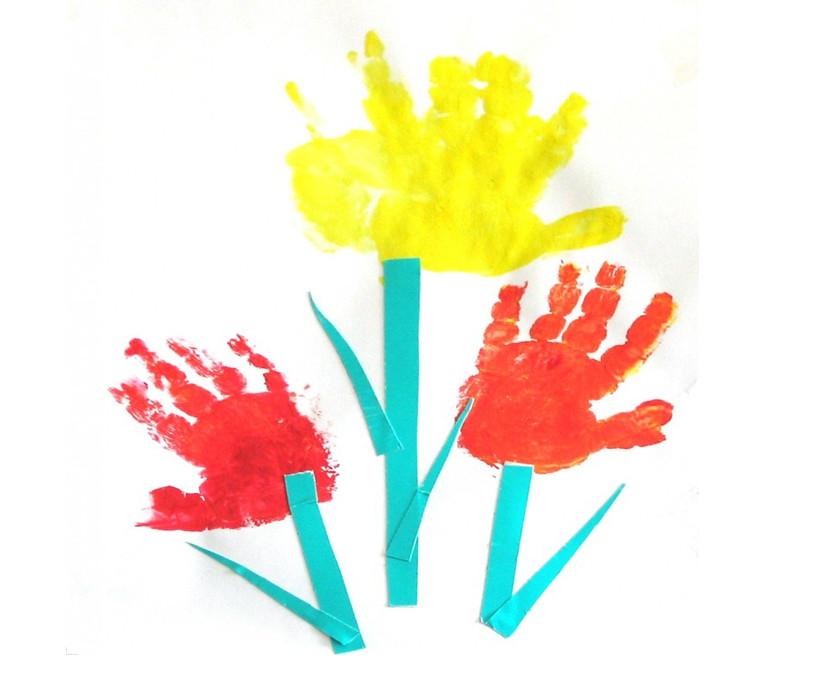 Рисование пальчиками и ладошками с детьми 1-3 лет – тюльпаны