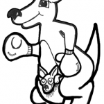 How to Draw Kangaroos and Baby Joey in her Pouch Cartoon with Easy Step by Step Lesson