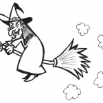 How to Draw Witch Flying Broomstick Halloween Drawing Tutorial