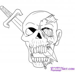 How

  to Draw a Flaming Skull  : Human Skull Drawing Lessons