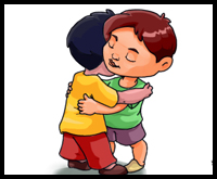 How to Draw Two People Hugging
