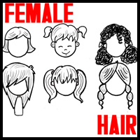 How to Draw Girls Hair Styles for Cartoon Characters Drawing Tutorial 