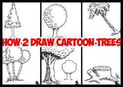 Guide to Drawing Cartoon Trees with Basic Geometric Shapes – Step by Step for Beginners and Kids