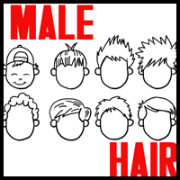 How to Draw Boys and Mens Hair Styles for Cartoon Characters Drawing Tutorial