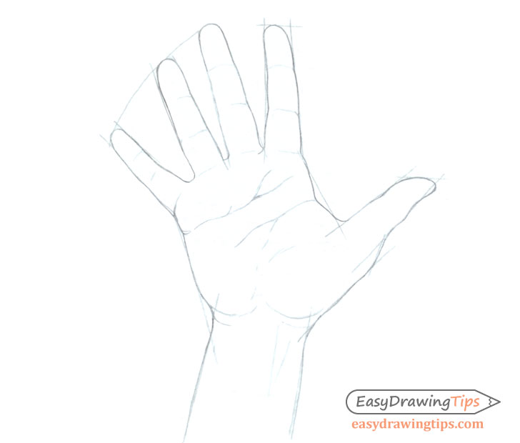 Hand outline drawing