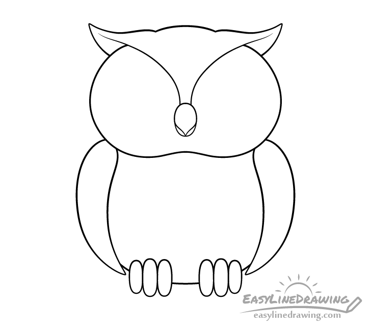 Owl face pattern drawing