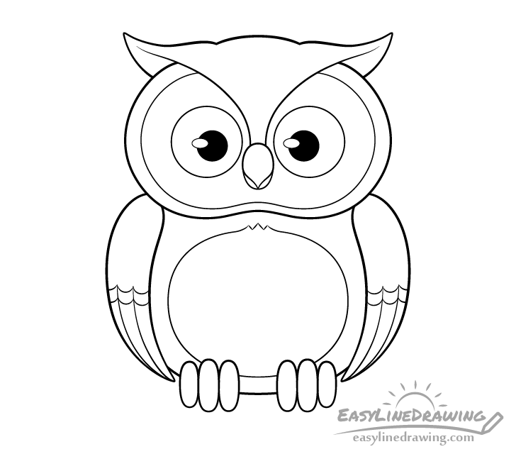 Owl line drawing
