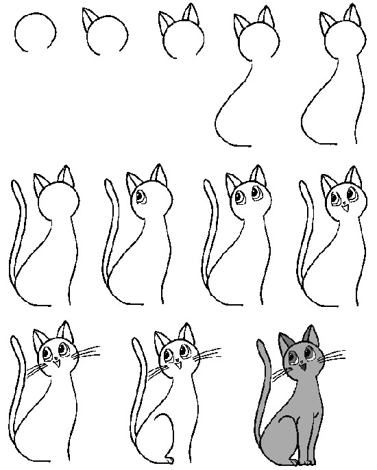 Картинки для срисовки "котики"
