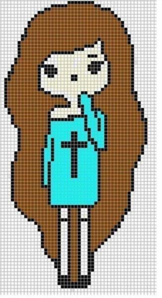 17581_Elsa_from_Frozen_for_Perler Рисунки по клеточкам: девочки