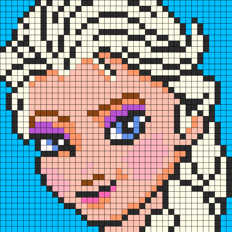 17581_Elsa_from_Frozen_for_Perler Рисунки по клеточкам: девочки